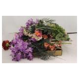 Tray Lot of Assorted Faux Flowers