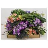 Tray Lot of Assorted Faux Flowers