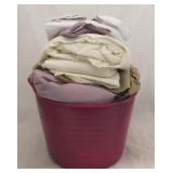 Basket Lot of Assorted Linens