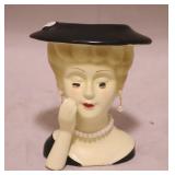 Ladies Head Vase 12" t x 5" round