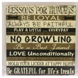 Wood Plaque "Lessons for Humans"