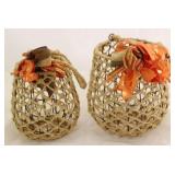 Set of 2 Matching Woven Lanterns