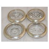 Set of 4 Silver Rimmed Coasters