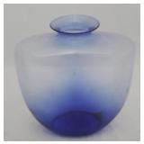 Blue Glass Vase - 8" x 8.5"