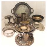 Assorted silver plate items