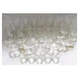 Large group etched stemware