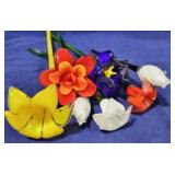 Lot of 7 Glass Flowers