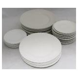 32 Pc set white china plates