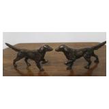 Pair of Bronze Dog Figures - 6.5" tall