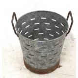 Galvanized olive bucket