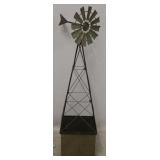 Galvanized windmill planter