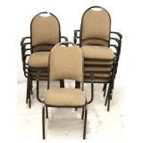 Group of 11 metal upholstered arm chairs