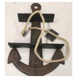 Wooden anchor wall shelf - AS IS