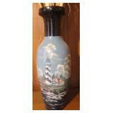 Lighthouse Vase w/ Faux Flowers