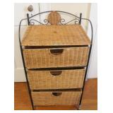 Wicker Shelf / 3-Drawer Stand