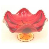 Vintage Art Glass Compote