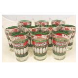 Set of 10 Coca-Cola Glasses - 5 3/4" tall