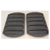 Lot of 2 Lodge Cast Iron Cornbread Pans