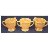 3 pc Fire-King Peach Lusterware Set