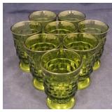 8pc. Fostoria American Green Glasses