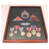 Framed Military Patches & Medals