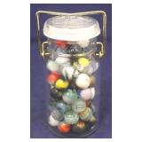 Glass Mason Jar Full of Marbles