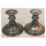 Pair of Silver on Copper Candle Holders