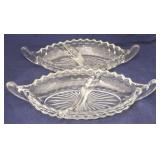 Pair of Fostoria American Divided Dishes
