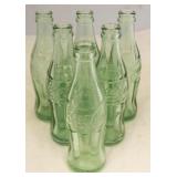 Lot of 6 Coca Cola Glass Bottles
