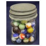 Kerr Mason Jar Full of Marbles - 4" tall