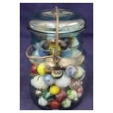 Ball Mason Jar full of Glass Marbles