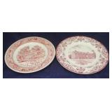 Lot of 2 Red/White Collector Plates