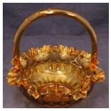 Amber Glass Basket