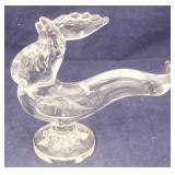 Clear Glass Rooster Paperweight