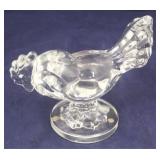Clear Glass Rooster Paperweight