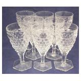 Set of 8 Fostoria American Glasses - 7" tall