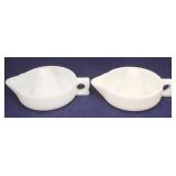 2 Vintage Sunkist Milk Glass Juicers