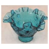 Fenton Blue Glass Lamp Globe