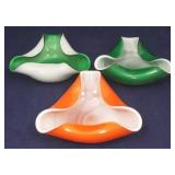 Set of 3 Art Glass Ashtrays