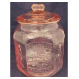 Planters Peanuts Pink Glass Store Jar
