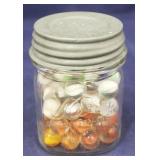 Kerr Mason Jar Full of Marbles - 4" tall
