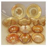 11pc. Assorted Carnival Glass Items