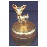 Carnival Glass "Deer" Trinket Box