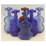 Lot of 6 Colored Glass Bottles