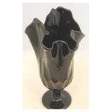 Fenton Black Art Glass Swung Vase
