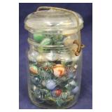 Ball Mason Jar Full of Marbles - 6" tall