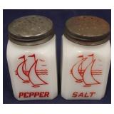 Pair of Milk Glass Salt & Pepper Shakers