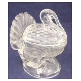 Glass Turkey Candy Dish w/ Lid