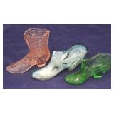 Lot of 3 Glass Shoes