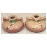 Pair of Roseville Snowberry Candle Holders
